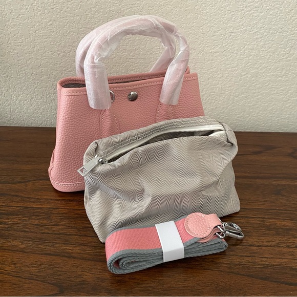 Confetti Light Pink 25 CM Togo Leather Satchel Tote Bag Wide Crossbody Strap C1 - Picture 9 of 9